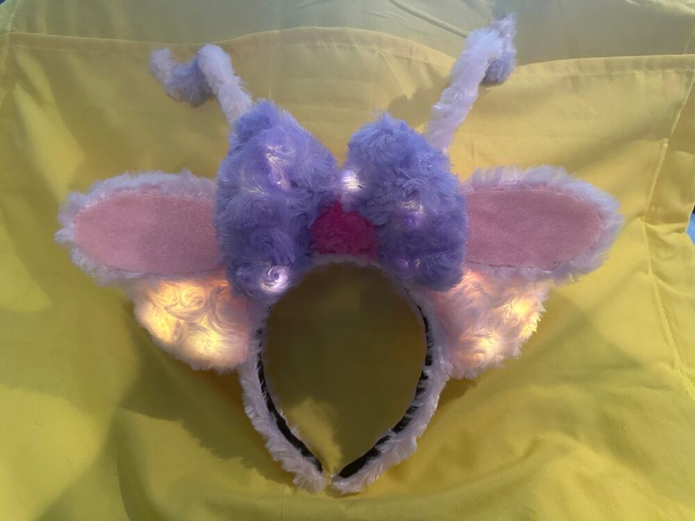 NWOT Handmade Disney Angel Stitch Cousin Light Up Fuzzy Ears Headband